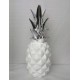 Fruit Design en résine Taille XL : Ananas Blanc & Chrome, Hauteur 44 cm