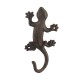 Patère murale : Lézard en fer forgé, H 17 cm