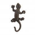 Petite Patère Lézard en fer forgé, H 17 cm