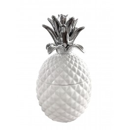 Fruit Design céramique : Ananas Ouvrant Blanc, H 29 cm