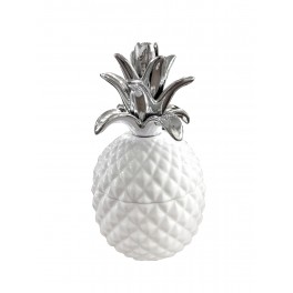 Fruit Design céramique : Ananas Ouvrant Blanc, H 21 cm