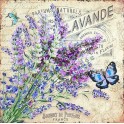 Plaque métal Rétro Provençale Lavande & Papillon, Mod 1, H 30 cm