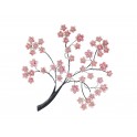 Décoration murale métal : le cerisier en fleur, H 94 cm