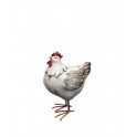 Animal Déco : La Poule Charmante, Taille L, H 14 cm