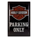 Plaque 3D Métal XL Harley Davidson : Parking Only, 60 x 40 cm