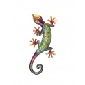 Gecko mural en métal : Collection Jungle, H 27 cm
