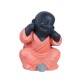 Statuette XL : Les 3 moines de la sagesse assis, Color Line, H 24 cm