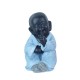 Statuette XL : Les 3 moines de la sagesse assis Color Line, H 24 cm