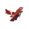 Avion Biplan en métal, Modèle rouge L 13,5 cm