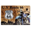 Plaque 3D métal Route 66 : The Mother Road 20X30 cm