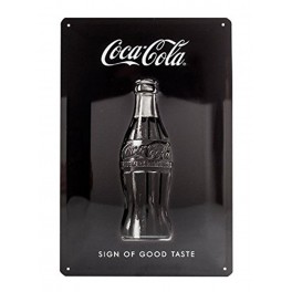 Plaque métal 20x30 cm officielle Coca-Cola : Sign of good taste