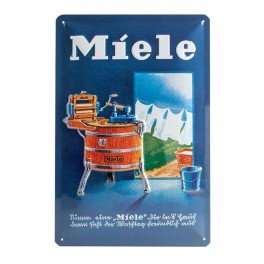 Plaque 3D métal 20x30 cm : Miele Machine à laver ancienne