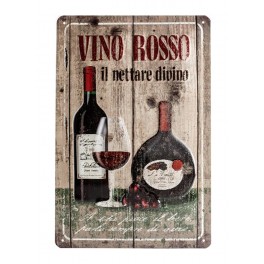 Plaque 3D métal 20x30 cm Vino Rosso : Il nettare divino