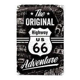Plaque 3D métal 20x 30 cm Route 66 : The original adventure 