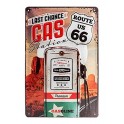 Plaque 3D métal 20x30 cm : Route 66 Last chance gas station