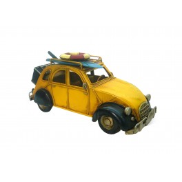 2CV miniatures en métal : Modèle Jaune & Noir, L 26 cm