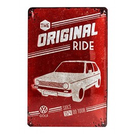 Plaque 3D métal 20x30 cm Golf Volkswagen : The original Ride