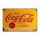 Plaque métal 20 x 30 cm officielle : Coca-Cola sur fond jaune