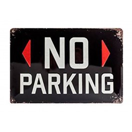 Plaque métal 20x30 cm sous licence: No parking