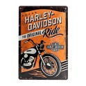 Plaque 3D métal 20x30 cm Harley Davidson: The original ride avec moto