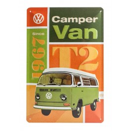 Plaque 3D métal 20x30 cm Combi Volkswagen : Camper Van