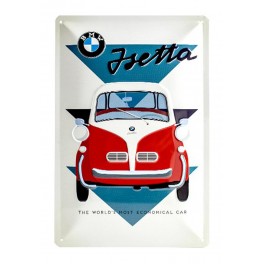 Plaque 3D métal 20x30 cm BMW Isetta : The world's most economical car.