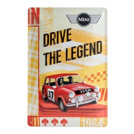 Plaque 3D métal 20x30 cm Mini de course : Drive the legend