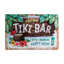 Plaque métal 3D 20x30 cm sous licence: Aloha tiki bar