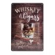 Plaque métal 3D 20x30 cm sous licence: Whiskey and cigars