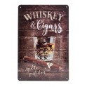 Plaque métal 3D 20x30 cm sous licence: Whiskey and cigars