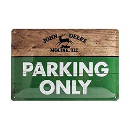 Plaque 3D métal 20x30 cm John Deere : Parking Only