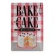 Plaque métal 3D 20x30 cm sous licence: Bake Cake