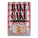 Plaque métal 3D 20x30 cm sous licence: Bake Cake