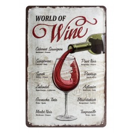 Plaque 3D métal 20x30 cm : World of wine