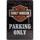 Plaque 3D Métal Harley Davidson : Parking Only, 30 x 20 cm