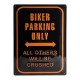 Plaque 3D Métal Harley Davidson : Biker Parking Only, 30 x 40 cm
