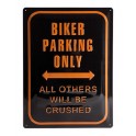 Plaque 3D Métal Harley Davidson : Biker Parking Only, 30 x 40 cm