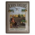 Plaque 3D métal 30x40 cm : John Deere quality farm equipment