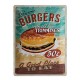 Plaque métal 3D 30 x 40 cm sous licence: Delicious burgers
