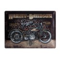 Plaque 3D métal : Harley Davidson moto noire 30 x 40 cm