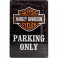 Plaque 3D Métal Harley Davidson : Parking Only, 30 x 40 cm