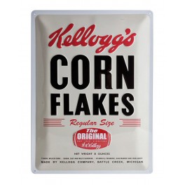Plaque métal officielle : Kellogg's Corn Flakes 30x40 cm