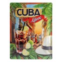 Plaque 3D Métal Cocktails : Cuba Libre, 40 x 30 cm
