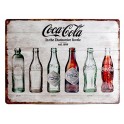 Plaque 3D Métal Coca Cola : 6 bouteilles depuis 1886, 40 x 30 cm