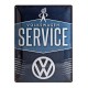 Plaque 3D Métal Volkswagen : Volkswagen Service avec logo VW , 30 x 40 cm