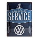 Plaque 3D Métal Volkswagen : Volkswagen Service avec logo VW , 30 x 40 cm