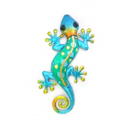  Le Gecko Bleu Turquoise, Collection ECLIPSE, H 30 cm