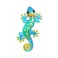  Le Gecko Bleu Turquoise, Collection ECLIPSE, H 30 cm