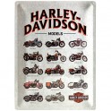 Plaque 3D métal : Harley Davidson models 30 x 40 cm