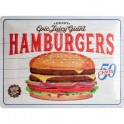 Plaque métal 3D sous licence: Hamburgers 30 x 40 cm